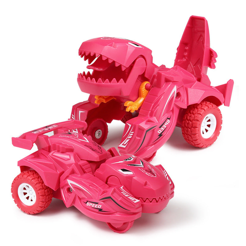 Children's dinosaur toys deformation toy car inertia scooter model dinosaur shape cross-border toy
