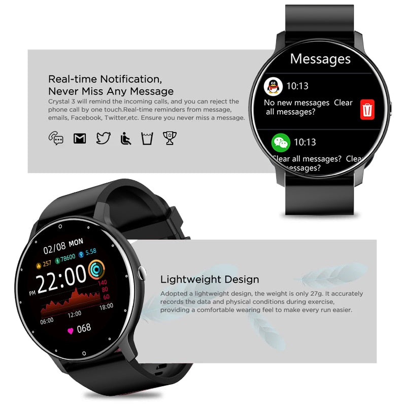 Full Touch Screen Sport Fitness Watch