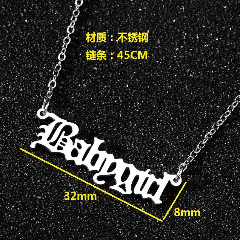 Hip Hop Rapper Letter Pendant Necklace