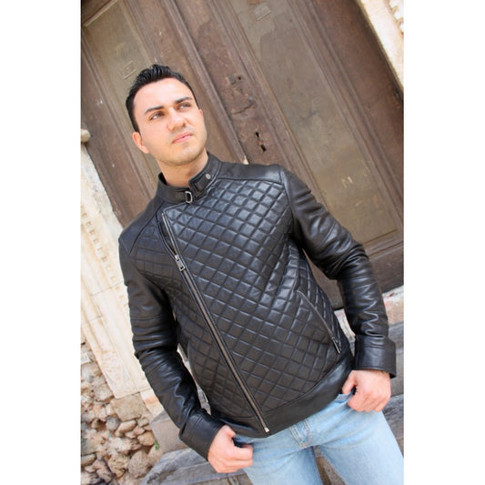 Black Sport Leather Jacket For Man