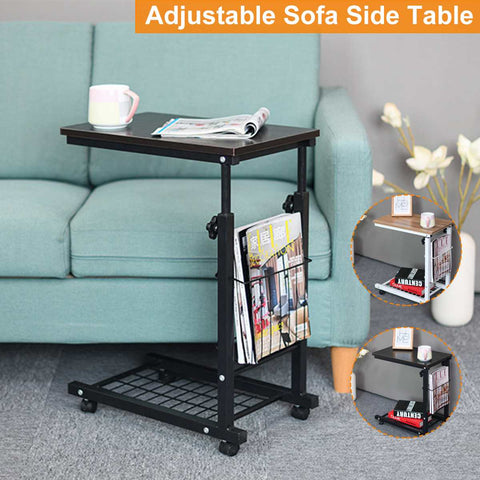 48x30cm Adjustable Portable Laptop Desk Computer Table Removable Bedside Table Sofa Side Table Can be Lifted Standing Desk
