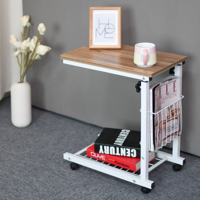 48x30cm Adjustable Portable Laptop Desk Computer Table Removable Bedside Table Sofa Side Table Can be Lifted Standing Desk