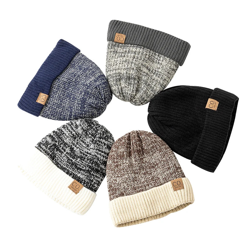 Two-Tone Winter Knitted Beanie